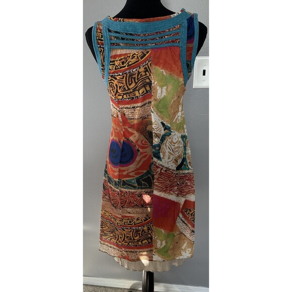 Aventures des Toiles Sleeveless Multicolor Dress Lined A-line size 36/UK8/US4 - Picture 4 of 6